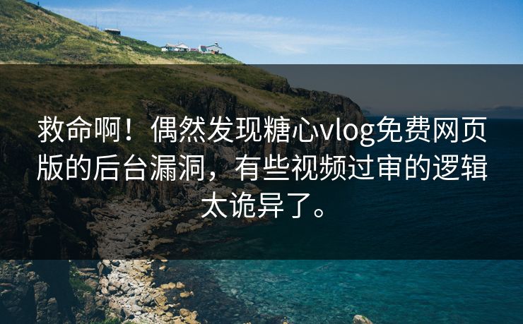 救命啊！偶然发现糖心vlog免费网页版的后台漏洞，有些视频过审的逻辑太诡异了。