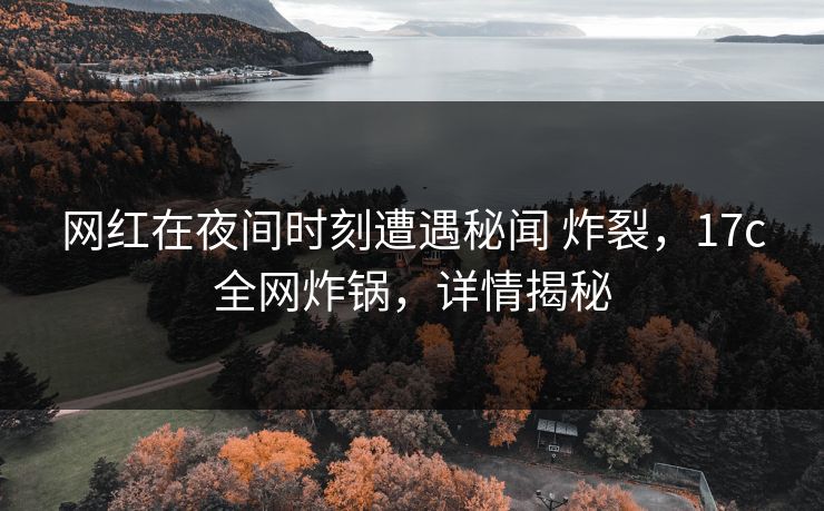 网红在夜间时刻遭遇秘闻 炸裂，17c全网炸锅，详情揭秘