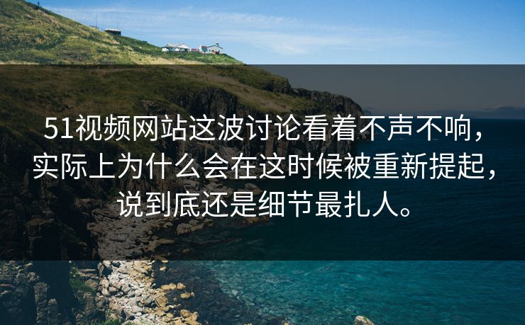 51视频网站这波讨论看着不声不响，实际上为什么会在这时候被重新提起，说到底还是细节最扎人。